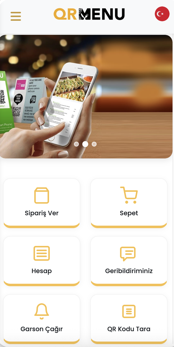 QR Menü Arayüz